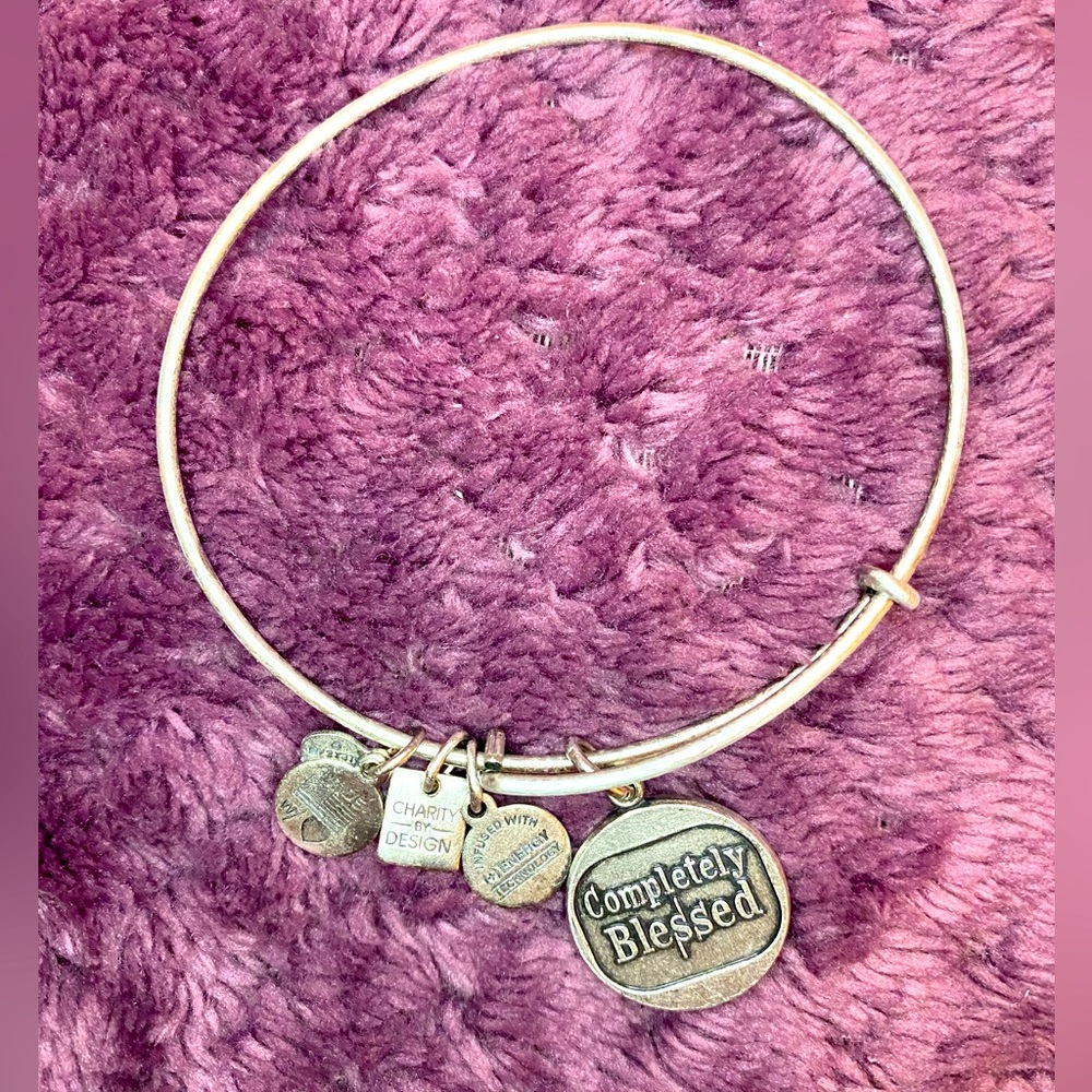 Alex and Ani Silver “Completely Blessed” Charm Bangle Bracelet